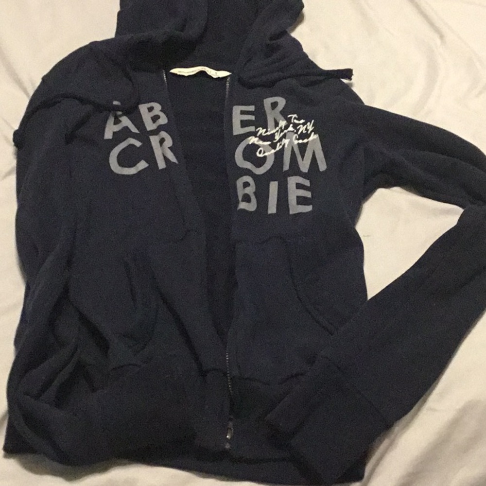 Navy blue zip up Abercrombie hoodie